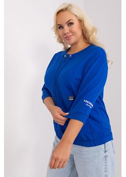 Bluzka plus size ze ściągaczem kobaltowy ze sklepu 5.10.15 w kategorii Bluzki damskie - zdjęcie 169730050