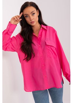 Ciemnoróżowa luźna koszula damska z lnu ze sklepu 5.10.15 w kategorii Koszule damskie - zdjęcie 169730143