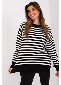 Czarno-ecru sweter w paski o kroju oversize ze sklepu 5.10.15 w kategorii Swetry damskie - zdjęcie 169730160