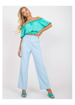 Jasnoniebieskie spodnie damskie garniturowe ze sklepu 5.10.15 w kategorii Spodnie damskie - zdjęcie 169730250