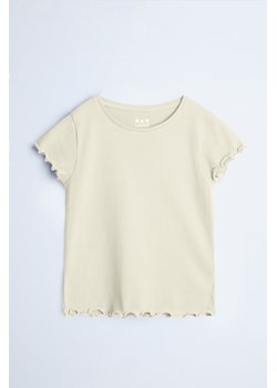 T-shirt dziewczęcy ecru w prążki - Limited Edition ze sklepu 5.10.15 w kategorii Bluzki dziewczęce - zdjęcie 169730460