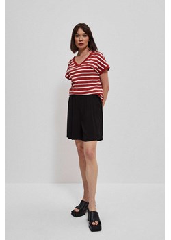 Bawełniany t-shirt damski w czerwono białe paski ze sklepu 5.10.15 w kategorii Bluzki damskie - zdjęcie 169730482