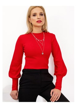 Bluzka damska z bufiastymi rękawami - czerwona ze sklepu 5.10.15 w kategorii Bluzki damskie - zdjęcie 169730493