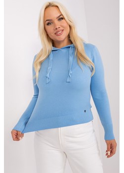 Sweter damski plus size z wiskozą jasny niebieski ze sklepu 5.10.15 w kategorii Swetry damskie - zdjęcie 169730541