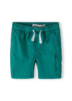 Zielone krótkie spodenki tkaninowe dla chłopca z bawełny ze sklepu 5.10.15 w kategorii Spodenki chłopięce - zdjęcie 169730560