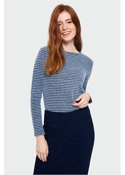 Sweter damski w poprzeczne paski- niebieski ze sklepu 5.10.15 w kategorii Swetry damskie - zdjęcie 169730611
