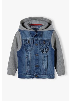 Kurtka jeansowa dla niemowlaka z kapturem ze sklepu 5.10.15 w kategorii Kombinezony i kurtki - zdjęcie 169730874