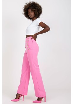 Spodnie damskie z ozdobnymi guzikami - różowe ze sklepu 5.10.15 w kategorii Spodnie damskie - zdjęcie 169730933