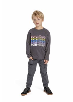 Ciemnoszara bluzka chłopięca bawełniana- epic vibes ze sklepu 5.10.15 w kategorii T-shirty chłopięce - zdjęcie 169731074