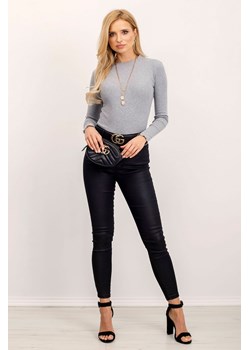 Szara bluzka damska z długim rękawem RUE PARIS ze sklepu 5.10.15 w kategorii Bluzki damskie - zdjęcie 169731230