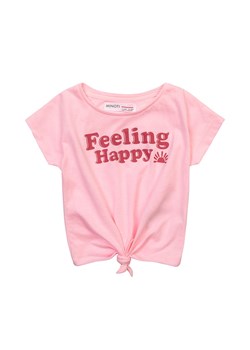Różowy t-shirt dzianinowy dla niemowlaka- Feeling Happy ze sklepu 5.10.15 w kategorii Koszulki niemowlęce - zdjęcie 169731242