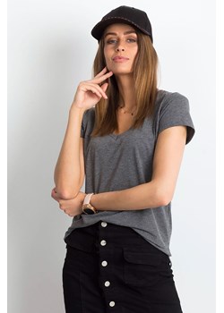 T-shirt damski w serek ciemnoszary ze sklepu 5.10.15 w kategorii Bluzki damskie - zdjęcie 169731634