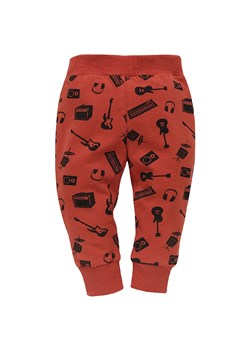 Legginsy niemowlęce z miękkiej dzianiny Let's rock czerwone ze sklepu 5.10.15 w kategorii Spodnie i półśpiochy - zdjęcie 169731740