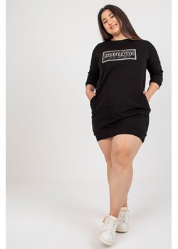 Czarna dresowa sukienka plus size z kieszeniami ze sklepu 5.10.15 w kategorii Sukienki - zdjęcie 169731814