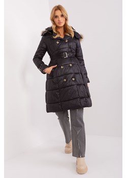Czarna pikowana kurtka zimowa z guzikami ze sklepu 5.10.15 w kategorii Kurtki damskie - zdjęcie 169731890