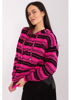 Sweter rozpinany z suwakiem czarno-różowy ze sklepu 5.10.15 w kategorii Swetry damskie - zdjęcie 169731971