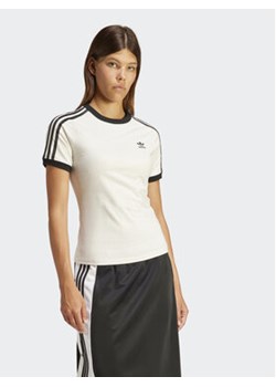 adidas T-Shirt 3-Stripes IR8104 Biały Slim Fit ze sklepu MODIVO w kategorii Bluzki damskie - zdjęcie 169733934