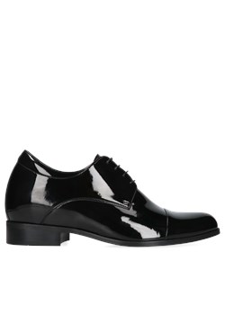 Czarne buty podwyższające ze skóry +7 cm, Conhpol, CH6393-01 ze sklepu Konopka Shoes w kategorii Półbuty męskie - zdjęcie 169734493