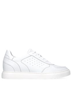 Białe podwyższające sneakersy, buty ze skóry, Conhpol, SH2685-01 ze sklepu Konopka Shoes w kategorii Buty sportowe damskie - zdjęcie 169734504