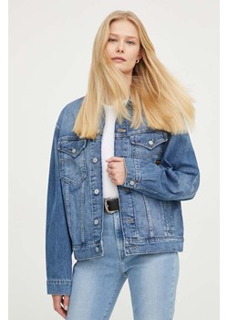 G-Star Raw kurtka jeansowa damska kolor niebieski przejściowa oversize ze sklepu ANSWEAR.com w kategorii Kurtki damskie - zdjęcie 169735414