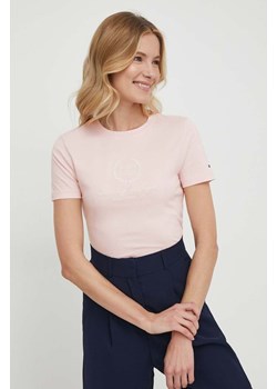 Tommy Hilfiger t-shirt bawełniany damski kolor różowy ze sklepu ANSWEAR.com w kategorii Bluzki damskie - zdjęcie 169736151