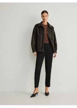 Reserved - Spodnie cygaretki z guzikami - czarny ze sklepu Reserved w kategorii Spodnie damskie - zdjęcie 169740831