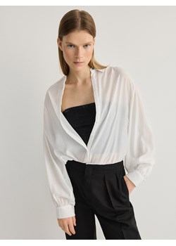 Reserved - Koszula z wiskozą - złamana biel ze sklepu Reserved w kategorii Koszule damskie - zdjęcie 169741132
