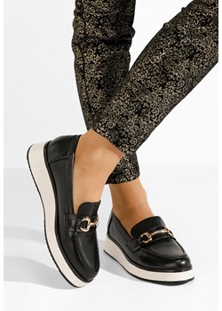 Czarne mokasyny na grubej podeszwie Dianna ze sklepu Zapatos w kategorii Mokasyny damskie - zdjęcie 169741294