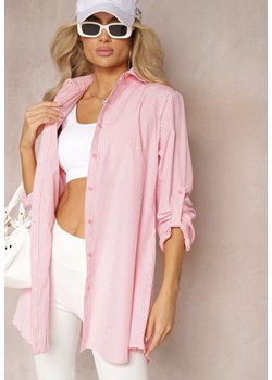Różowa Koszula o Klasycznym Fasonie w Paski Clintta ze sklepu Renee odzież w kategorii Koszule damskie - zdjęcie 169741494