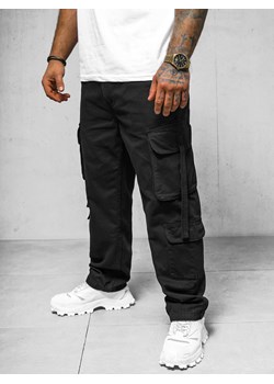 Spodnie jeansowe męskie cargo wide leg czarne OZONEE O/E9838N ze sklepu ozonee.pl w kategorii Spodnie męskie - zdjęcie 169746231