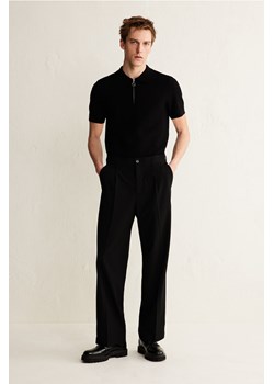 H & M - Top polo o strukturalnym splocie Slim Fit - Czarny ze sklepu H&M w kategorii T-shirty męskie - zdjęcie 169748731