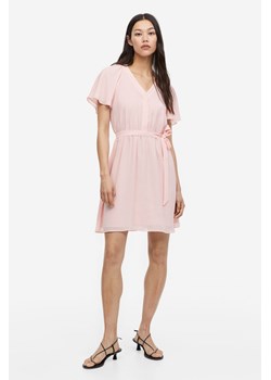 H & M - Szyfonowa sukienka z dekoltem w serek - Różowy ze sklepu H&M w kategorii Sukienki - zdjęcie 169748733