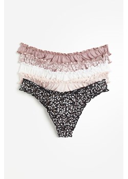 H & M - Figi thong 5-pak - Czarny ze sklepu H&M w kategorii Majtki damskie - zdjęcie 169748741