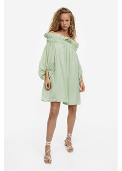 H & M - Sukienka oversize z odkrytymi ramionami - Zielony ze sklepu H&M w kategorii Sukienki - zdjęcie 169748870