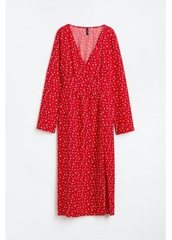 H & M - Krepowana sukienka z guzikami - Czerwony ze sklepu H&M w kategorii Sukienki - zdjęcie 169749091