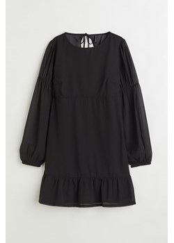 H & M - Szyfonowa sukienka z odkrytymi plecami - Czarny ze sklepu H&M w kategorii Sukienki - zdjęcie 169749150
