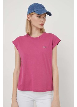 Pepe Jeans t-shirt bawełniany damski kolor różowy ze sklepu ANSWEAR.com w kategorii Bluzki damskie - zdjęcie 169750304