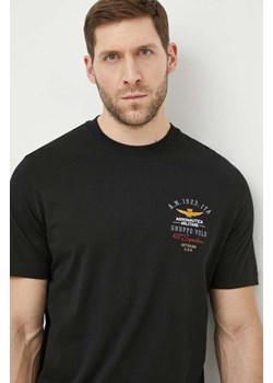 Aeronautica Militare t-shirt bawełniany męski kolor czarny z nadrukiem ze sklepu ANSWEAR.com w kategorii T-shirty męskie - zdjęcie 169750334