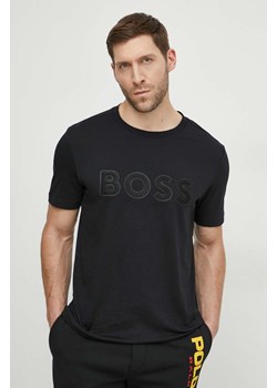 Boss Green t-shirt bawełniany męski kolor czarny z nadrukiem 50512866 ze sklepu ANSWEAR.com w kategorii T-shirty męskie - zdjęcie 169750350