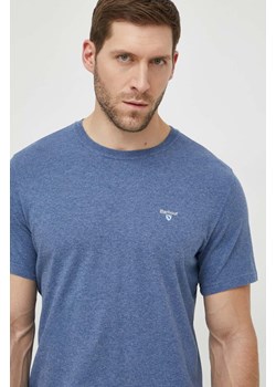 Barbour t-shirt bawełniany męski kolor niebieski gładki ze sklepu ANSWEAR.com w kategorii T-shirty męskie - zdjęcie 169750360
