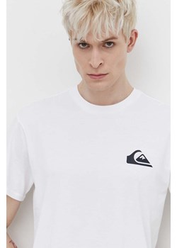 Quiksilver t-shirt bawełniany męski kolor biały z nadrukiem ze sklepu ANSWEAR.com w kategorii T-shirty męskie - zdjęcie 169750393