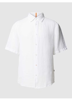 Koszula lniana o kroju regular fit z rękawem o dł. 1/2 model ‘Rash’ ze sklepu Peek&Cloppenburg  w kategorii Koszule męskie - zdjęcie 169751120
