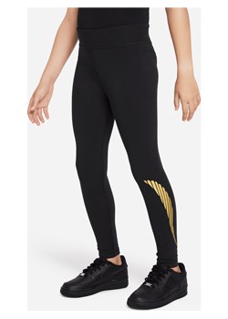 Legginsy z wysokim stanem dla dużych dzieci (dziewcząt) Nike Sportswear Favorites - Czerń ze sklepu Nike poland w kategorii Spodnie dziewczęce - zdjęcie 169754582