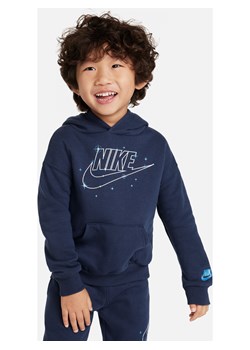 Bluza z kapturem dla niemowląt Nike Sportswear Shine Fleece Pullover Hoodie - Niebieski ze sklepu Nike poland w kategorii Bluzy chłopięce - zdjęcie 169754610