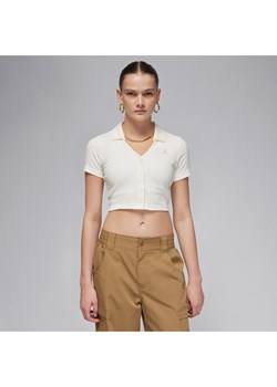 Damska dzianinowa koszulka z krótkim rękawem Jordan - Biel ze sklepu Nike poland w kategorii Bluzki damskie - zdjęcie 169754791