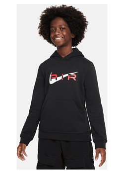 Dzianinowa bluza z kapturem dla dużych dzieci Nike Air - Czerń ze sklepu Nike poland w kategorii Bluzy dziewczęce - zdjęcie 169754951