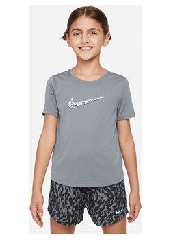 Koszulka treningowa z krótkim rękawem dla dużych dzieci (dziewcząt) Nike One - Szary ze sklepu Nike poland w kategorii Bluzki dziewczęce - zdjęcie 169754980
