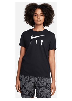 Damski T-shirt z grafiką Dri-FIT Nike Swoosh Fly - Czerń ze sklepu Nike poland w kategorii Bluzki damskie - zdjęcie 169755132