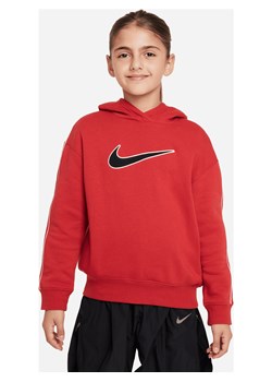 Dzianinowa bluza z kapturem o kroju oversize dla dużych dzieci (dziewcząt) Nike Sportswear - Czerwony ze sklepu Nike poland w kategorii Bluzy dziewczęce - zdjęcie 169755370