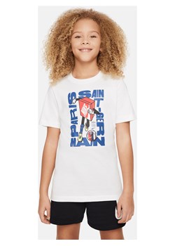 T-shirt piłkarski dla dużych dzieci Nike Paris Saint-Germain - Biel ze sklepu Nike poland w kategorii Bluzki dziewczęce - zdjęcie 169755532